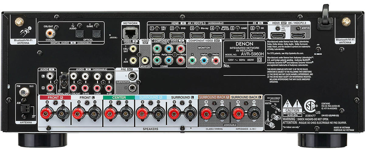 Denon AVR-S960H back