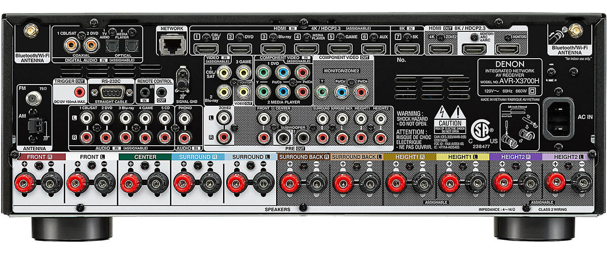 Denon AVR-X3700H back