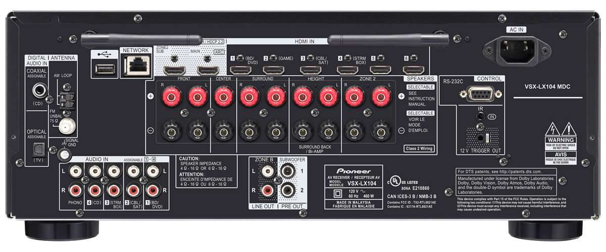 Pioneer Elite VSX-LX104 specifications