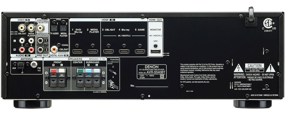 Denon AVR-S540BT specifications