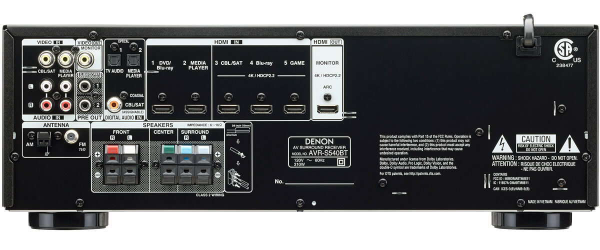 Denon AVR-S570BT specifications