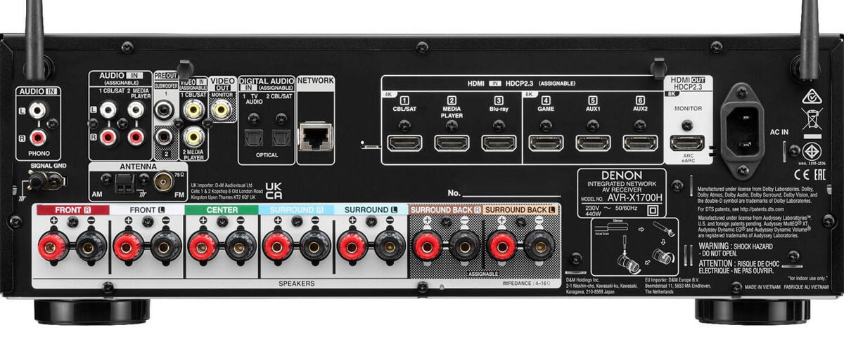 Denon AVR-X1700H specifications