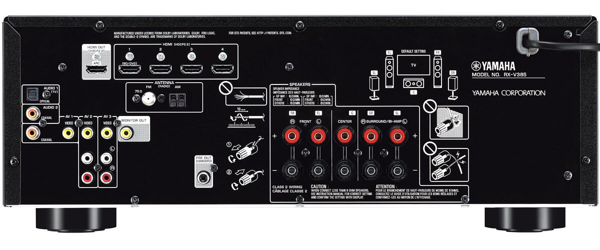 Yamaha RX-V385 specifications