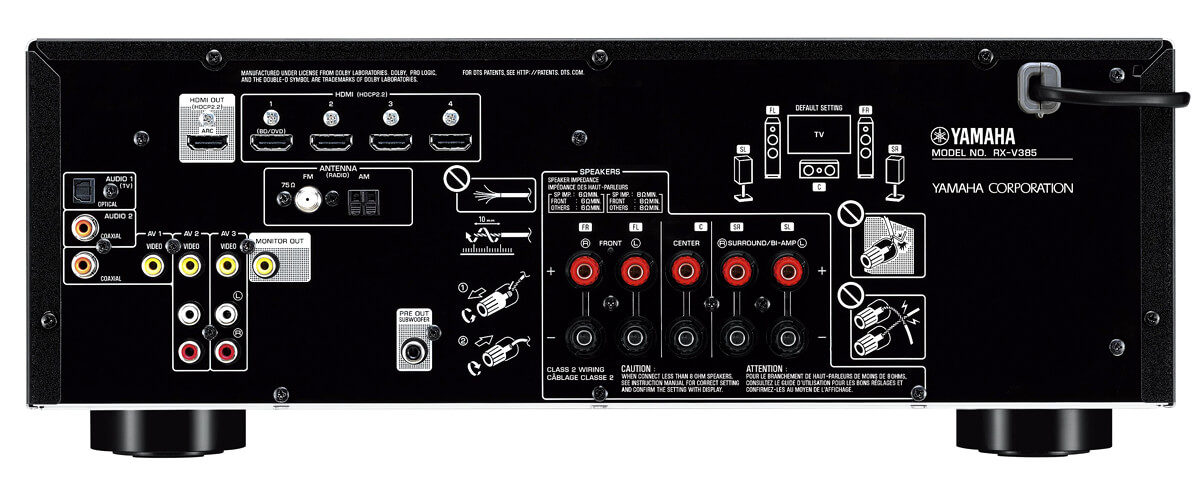 Yamaha RX-V385 specifications