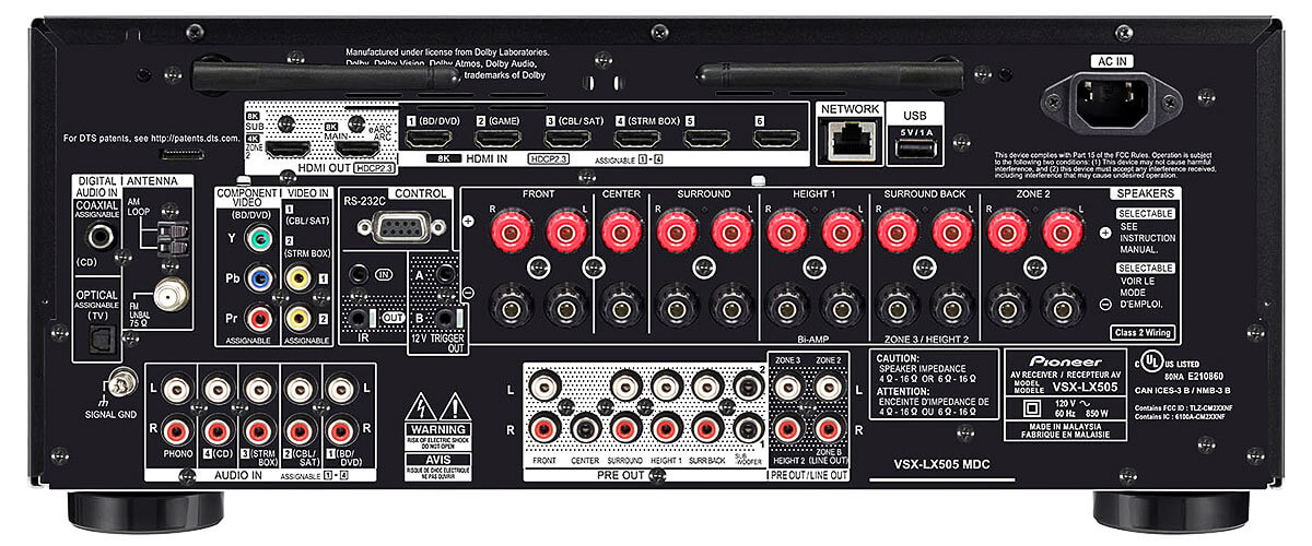 Pioneer Elite VSX-LX505 specifications