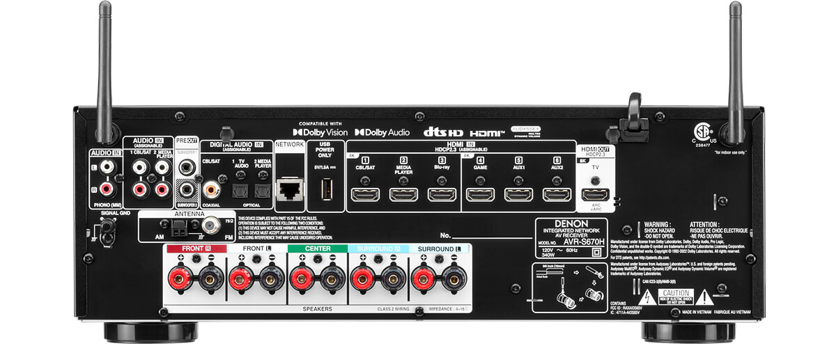 Denon AVR-S670H specifications