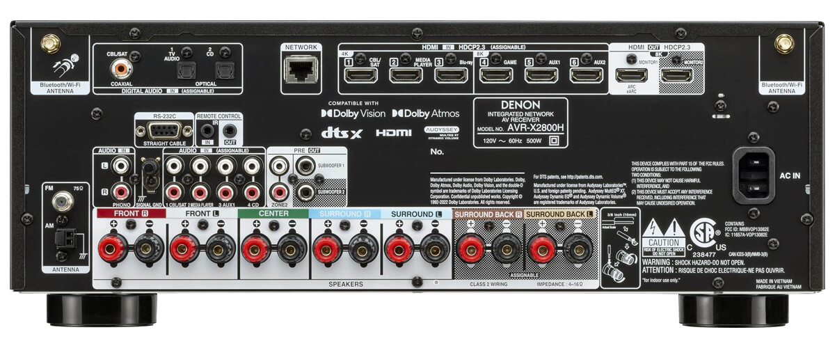 Denon AVR-X2800H specifications