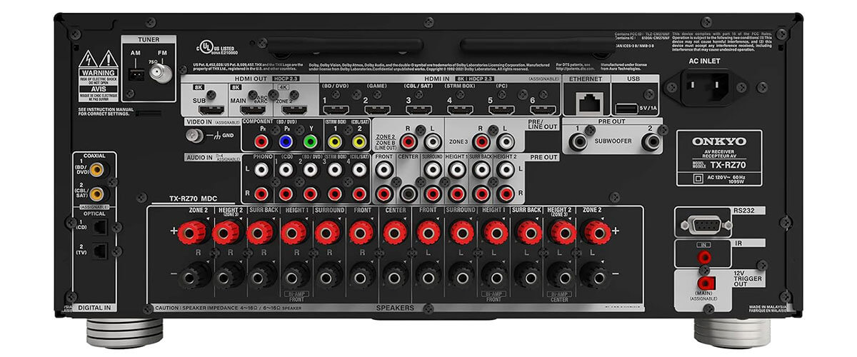 Onkyo TX-RZ70 specifications