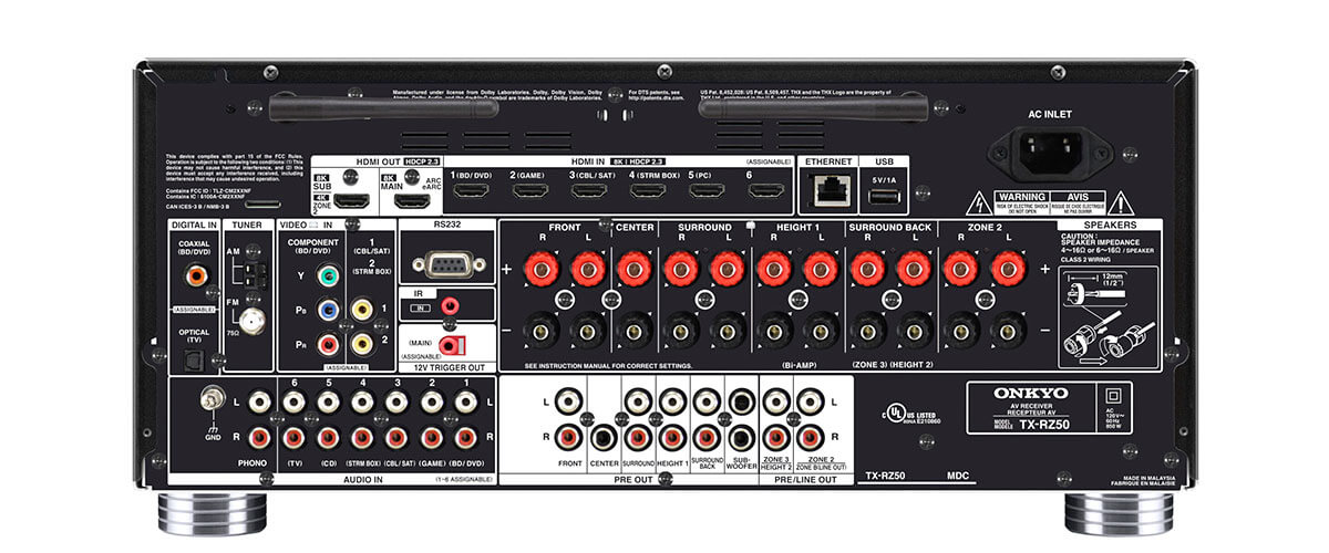 Onkyo TX-RZ50 specifications